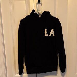 Black Hoodie with White 'LA' Design